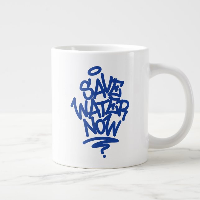 Save Water Now Large Coffee Mug (Right)