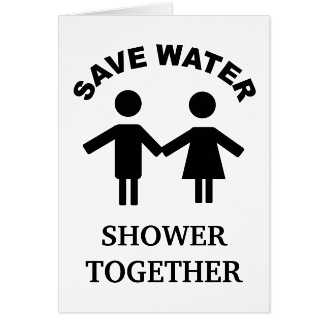 Save water shower together card (Front)