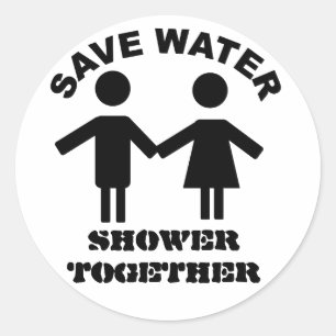 Save water shower together sticker