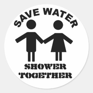 Save water shower together sticker