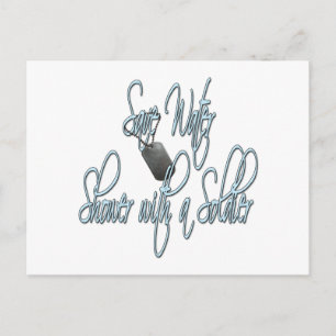 Save Water Shower With A Soldier Postcard