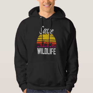 Save Wildlife Animals Retro Vintage Wildlife Rescu Hoodie