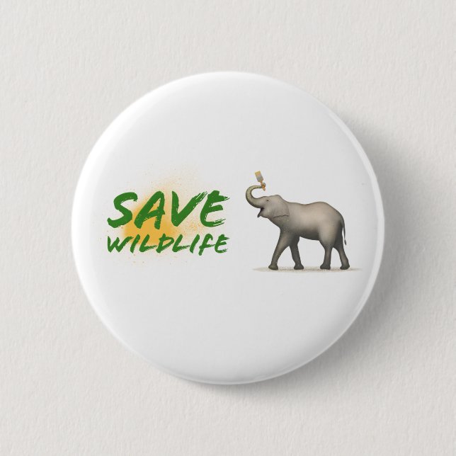 Save Wildlife, Mother Nature 6 Cm Round Badge (Front)