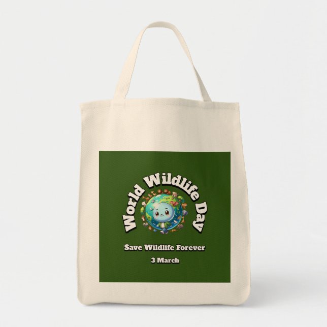 Save Wildlife. World Wildlife Day Tote Bag (Front)