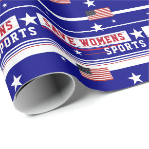 Save Womans Sports Wrapping Paper Sheets