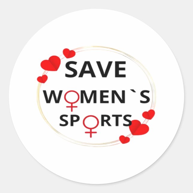 Save Womens Sports Classic Round Sticker (Front)