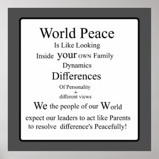 Save World Peace by Looking at Family Dynamics Poster