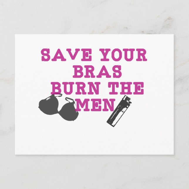 Save Your Bras Remix Design Postcard (Front)