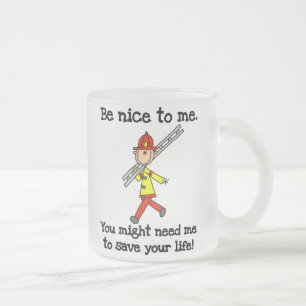 Save Your Life Firefighter Tshirts and Gifts Frosted Glass Coffee Mug