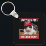 Save Your Pets Vote for Trump US Election Quote Key Ring<br><div class="desc">Save Your Pets Vote for Trump US Election Funny Quote Vote</div>