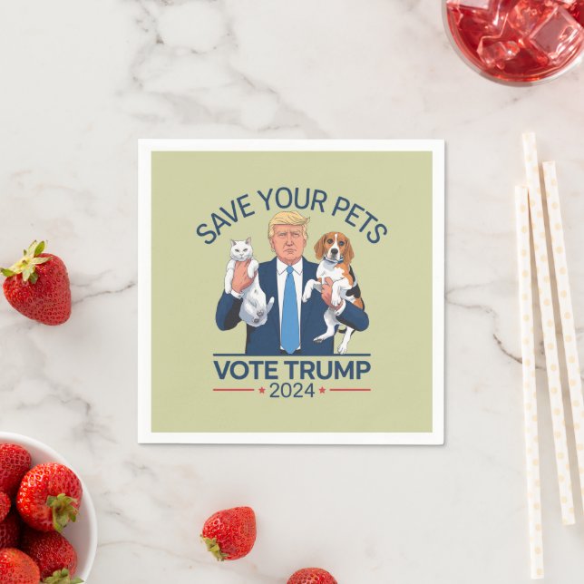 Save Your Pets Vote for Trump US Election Quote Napkin (Insitu)