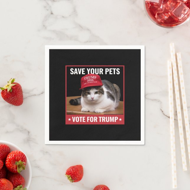 Save Your Pets Vote for Trump US Election Quote Napkin (Insitu)
