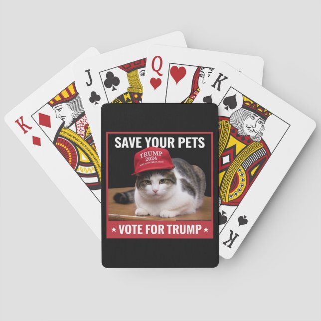 Save Your Pets Vote for Trump US Election Quote Playing Cards (Back)