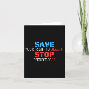 Save Your Right To Dissent Stop Project 2025 Card