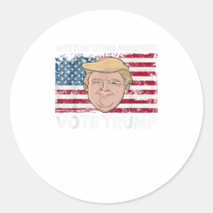 Save Your Second Amendment Vote Trump Classic Round Sticker