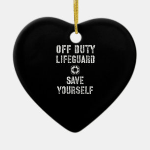 Save Yourself Lifeguard Swimming Pool Guard Off Ceramic Tree Decoration