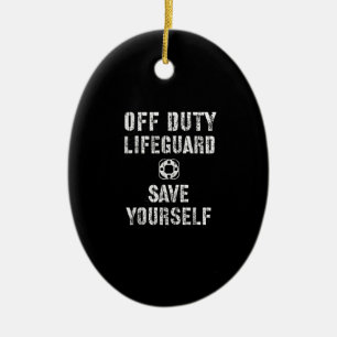 Save Yourself Lifeguard Swimming Pool Guard Off Ceramic Tree Decoration