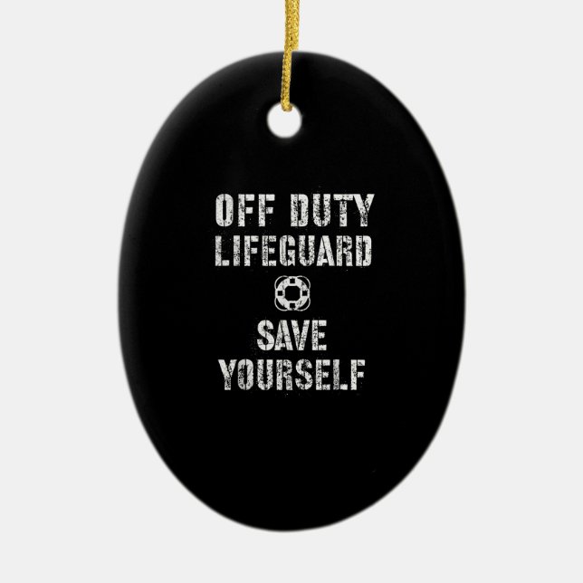 Save Yourself Lifeguard Swimming Pool Guard Off Ceramic Tree Decoration (Front)