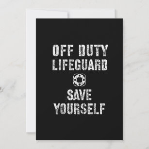 Save Yourself Lifeguard Swimming Pool Guard Off Holiday Card