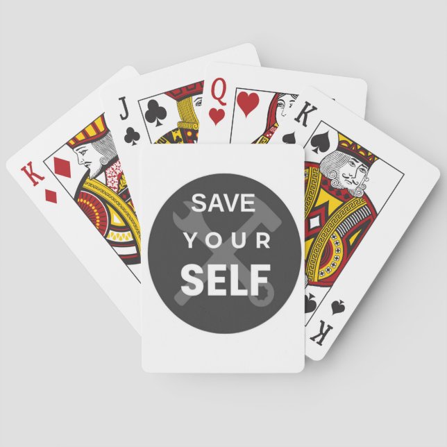 Save Yourself - Minimalist DIY Empowerment Design Playing Cards (Back)