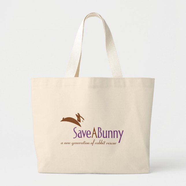 SaveABunny Logo Large Tote Bag (Front)