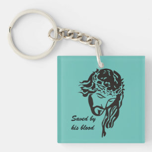 Saved By Blood Jesus Crown of Thorns  Key Ring