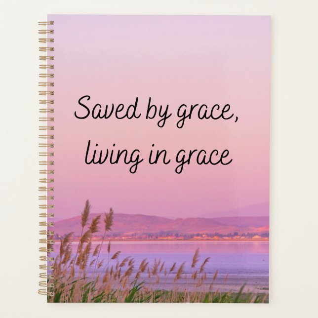 Saved by grace Bible verse christian typography  Planner (Front)