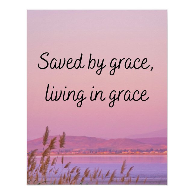 Saved by grace Bible verse christian typography  Poster (Front)