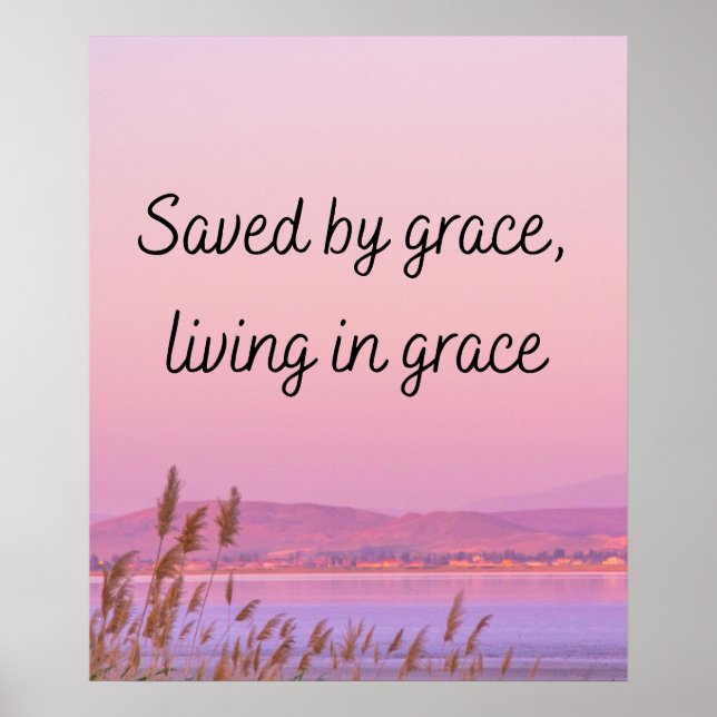 Saved by grace Bible verse christian typography  Poster (Front)