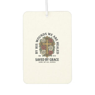 Saved By Grace Christian Cross Floral Shirt Car Air Freshener