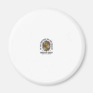 Saved By Grace Christian Cross Floral Shirt Magnet