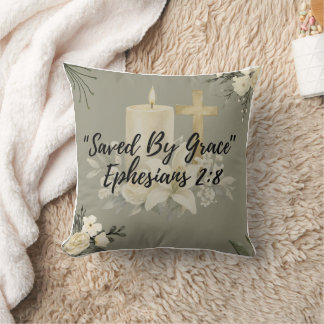 “Saved by Grace”Christian Pillow  | Ephesians 2:8 
