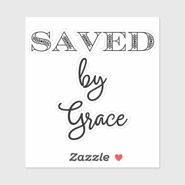 Saved by Grace Christian Sticker (Sheet)