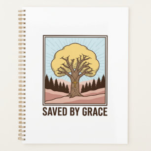 Saved by Grace Christian Tree Vintage Shirt Design Planner