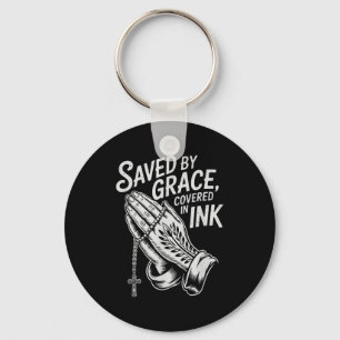 Saved By Grace Covered In Ink Christian Faith Inke Key Ring