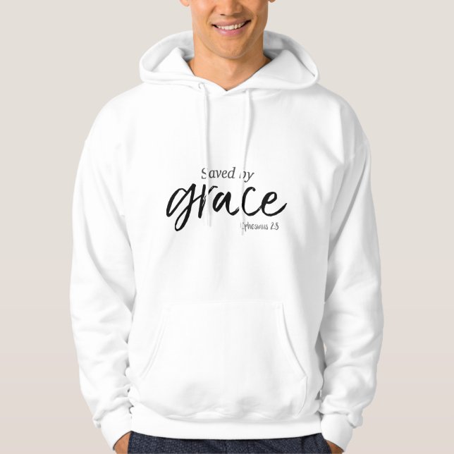 Saved By Grace Ephesians Scripture Christian Hoodie (Front)