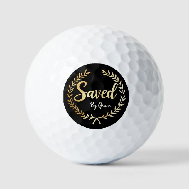 Saved by Grace Golf Balls – Gift for Faithful Dad (Front)