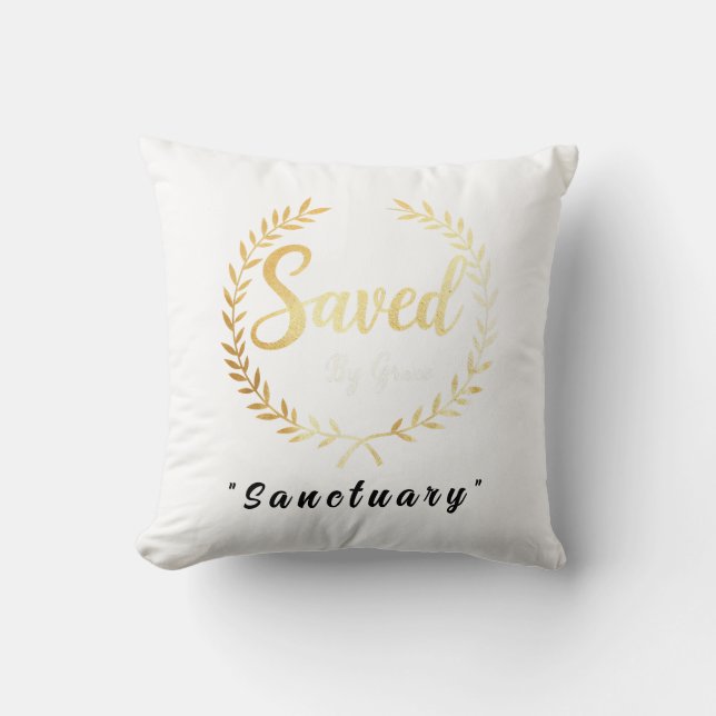 Saved by Grace Pillow  – Gift for Faithful Dad (Front)