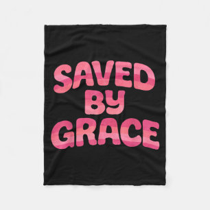 Saved By Grace Retro 70s Vintage Style Christian F Fleece Blanket
