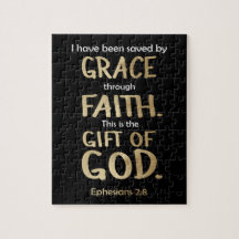 Saved By Grace Through Faith Gold Ephesians 2:8 