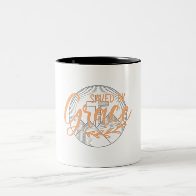 SAVED BY GRACE Two-Tone COFFEE MUG (Center)