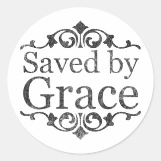 Saved By Grace Vintage Classic Round Sticker
