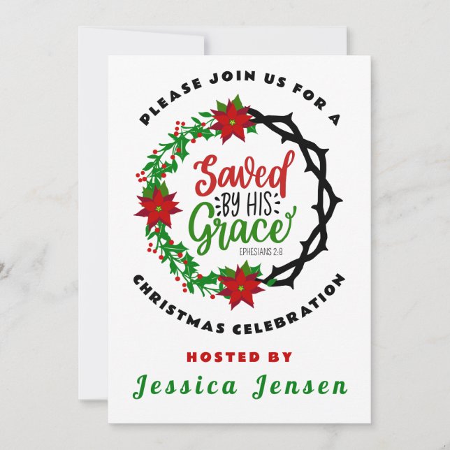 Saved By His Grace Invitation (Front)