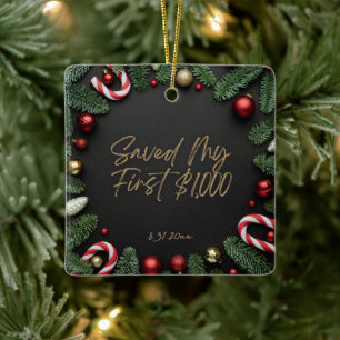 Saved My First $1,000 Customisable Financial Ceramic Ornament