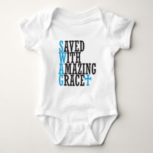Saved With Amazing Grace SWAG Christian Baby Bodysuit