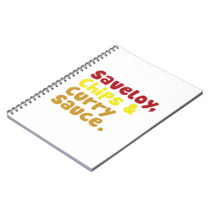 Saveloy, Chips & Curry Sauce. Notebook