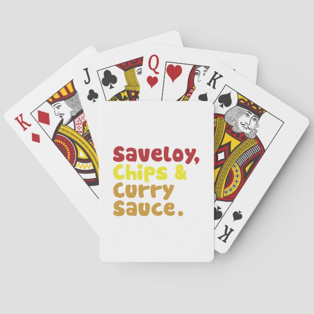Saveloy, Chips & Curry Sauce. Playing Cards (Back)