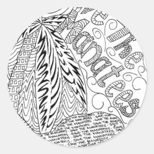 savethemanateezen1.jpg classic round sticker