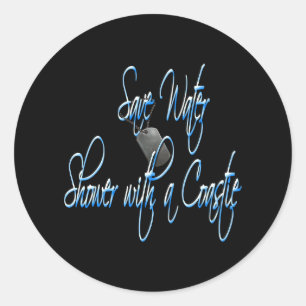 savewatercoastie3 classic round sticker