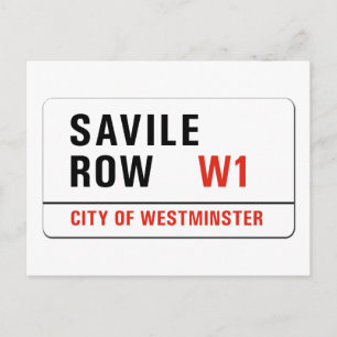 Savile Row, London Street Sign Postcard
